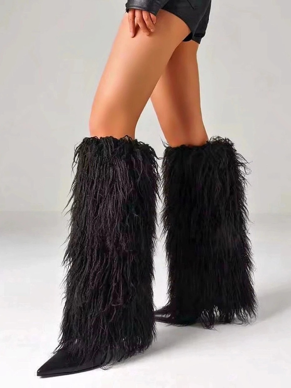 Nine West faux feathers boots